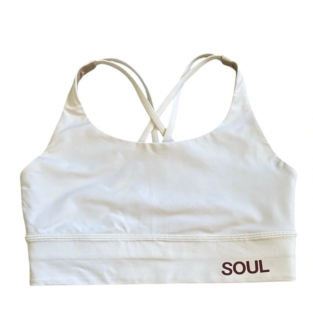 Lululemon White Long Line Energy Bra Size 8 - Picture 1 of 8